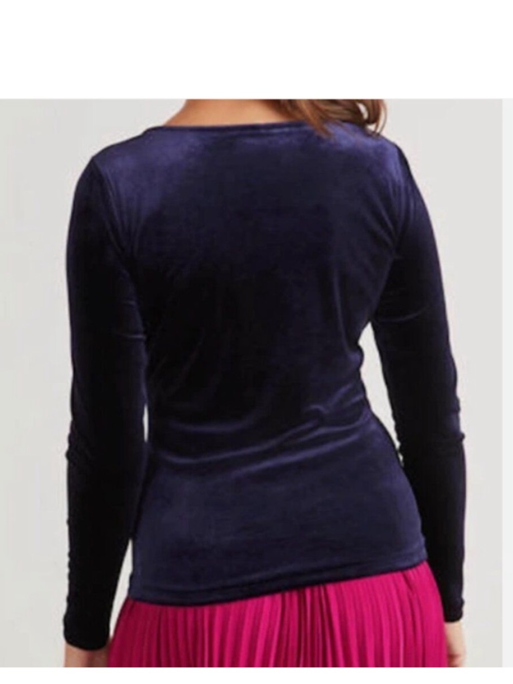 Boden Shirt - navy blue “Suki Velvet” long sleeve top - Picture 2 of 9